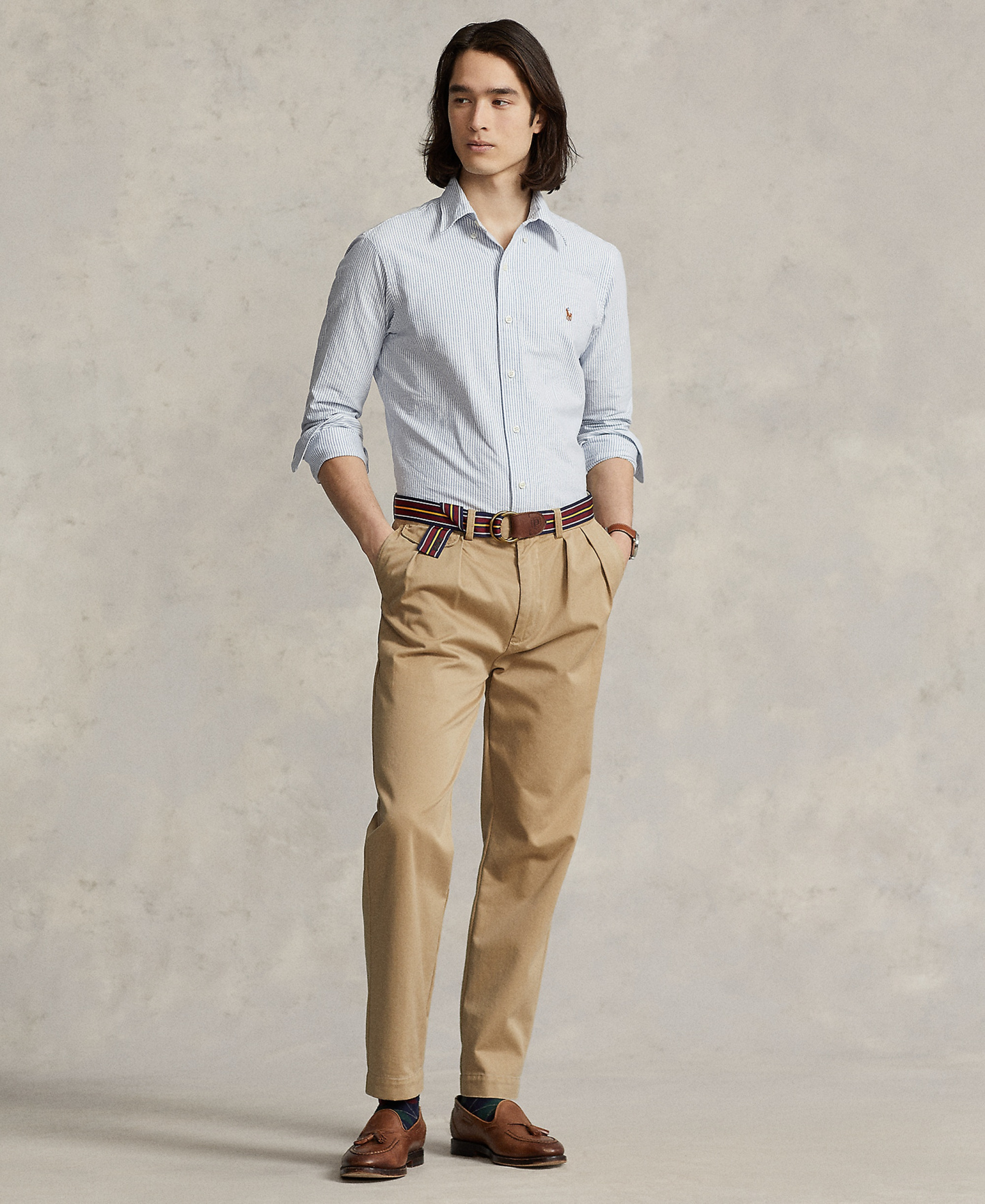 Polo Ralph Lauren Men's Custom Fit Oxford Shirt - Blu/wht