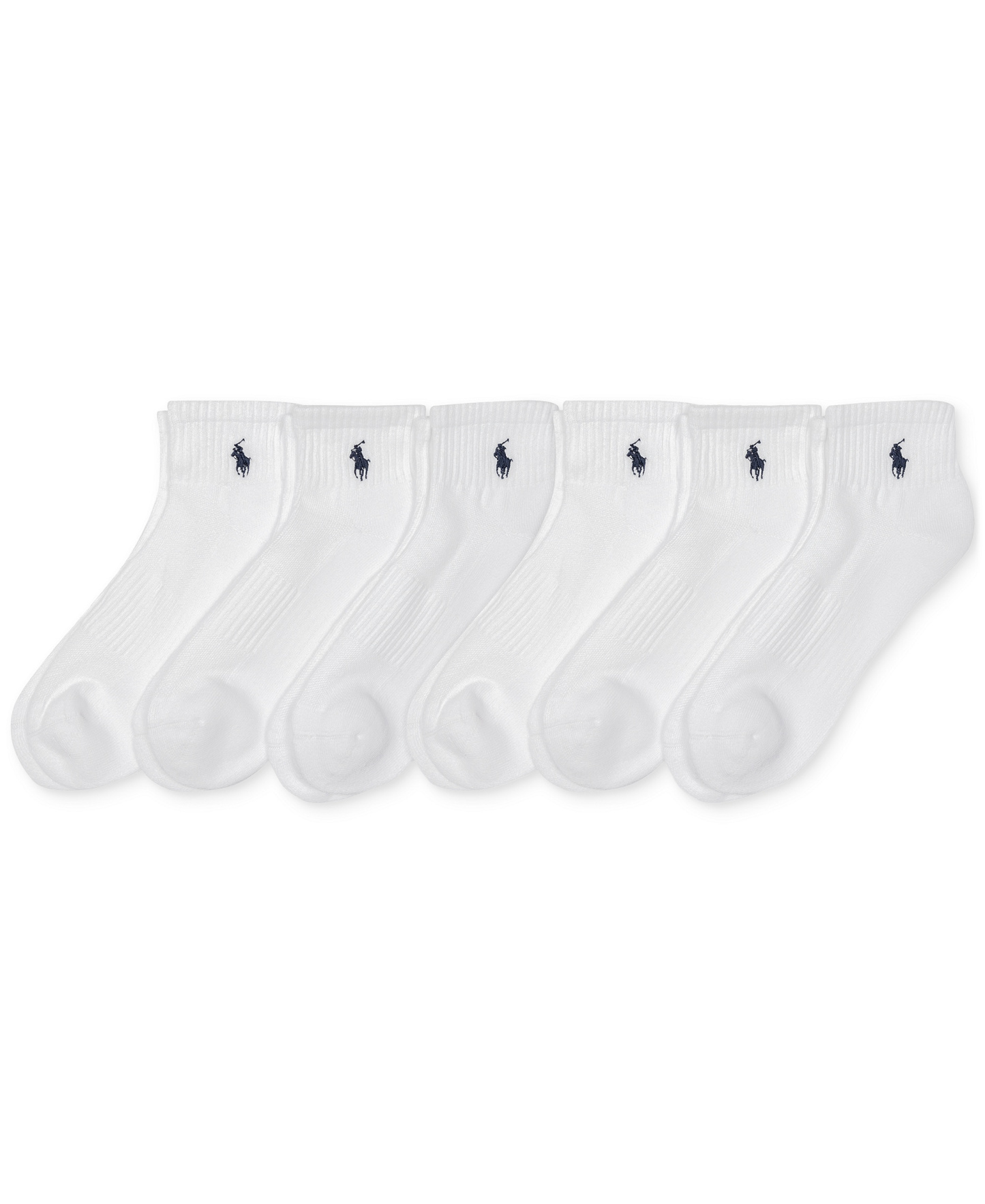 Polo Ralph Lauren Men's 6-Pack Performance Sport Quarter Socks - White