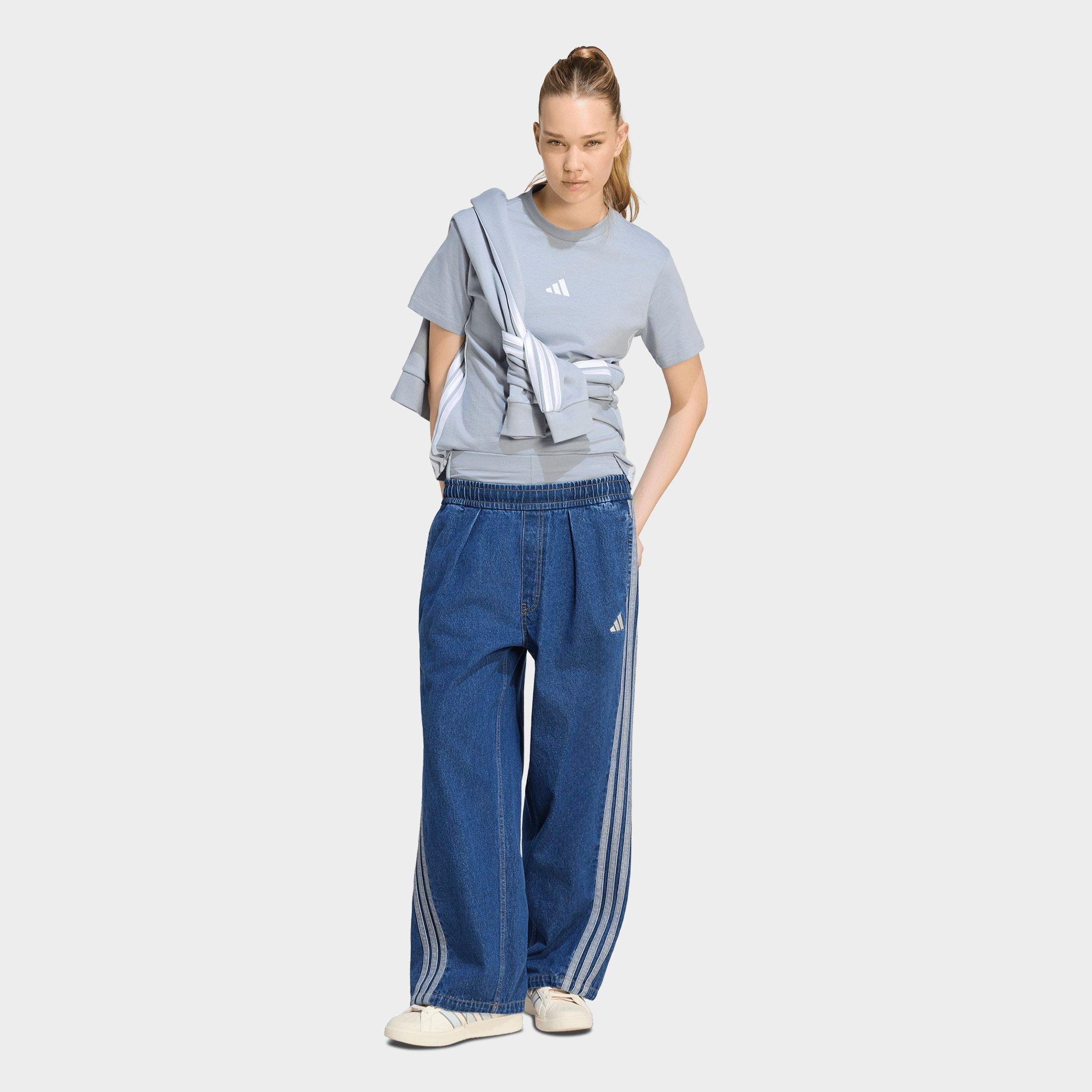 Women's adidas Originals Stadium Washed Loose Denim Pants - Preloved Ink