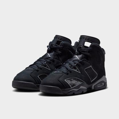Big Kids' Air Jordan Retro 6 Basketball Shoes - Black/Reflect Silver/Black - view 2