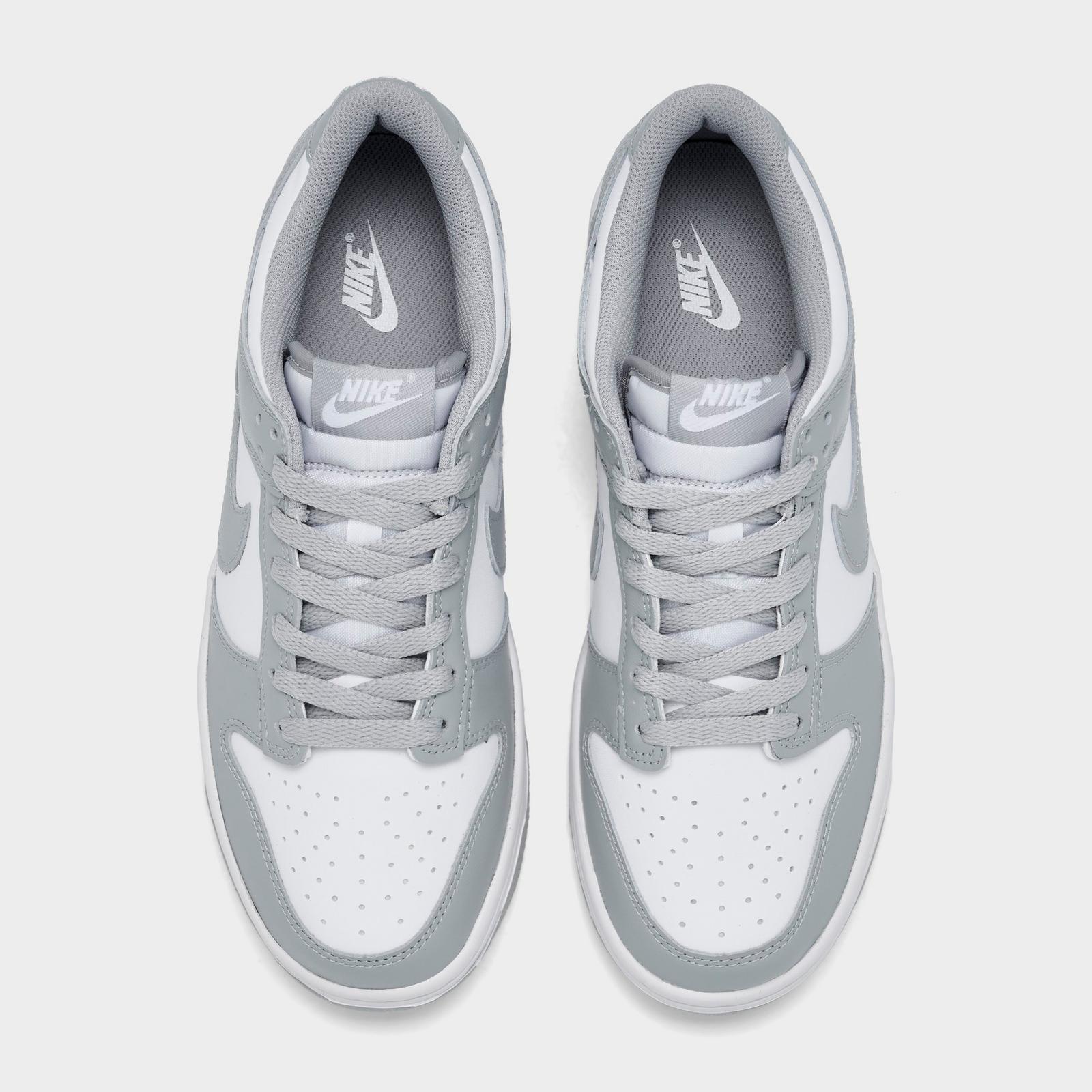 Big Kids' Nike Dunk Low Casual Shoes - White/Light Smoke Grey/White