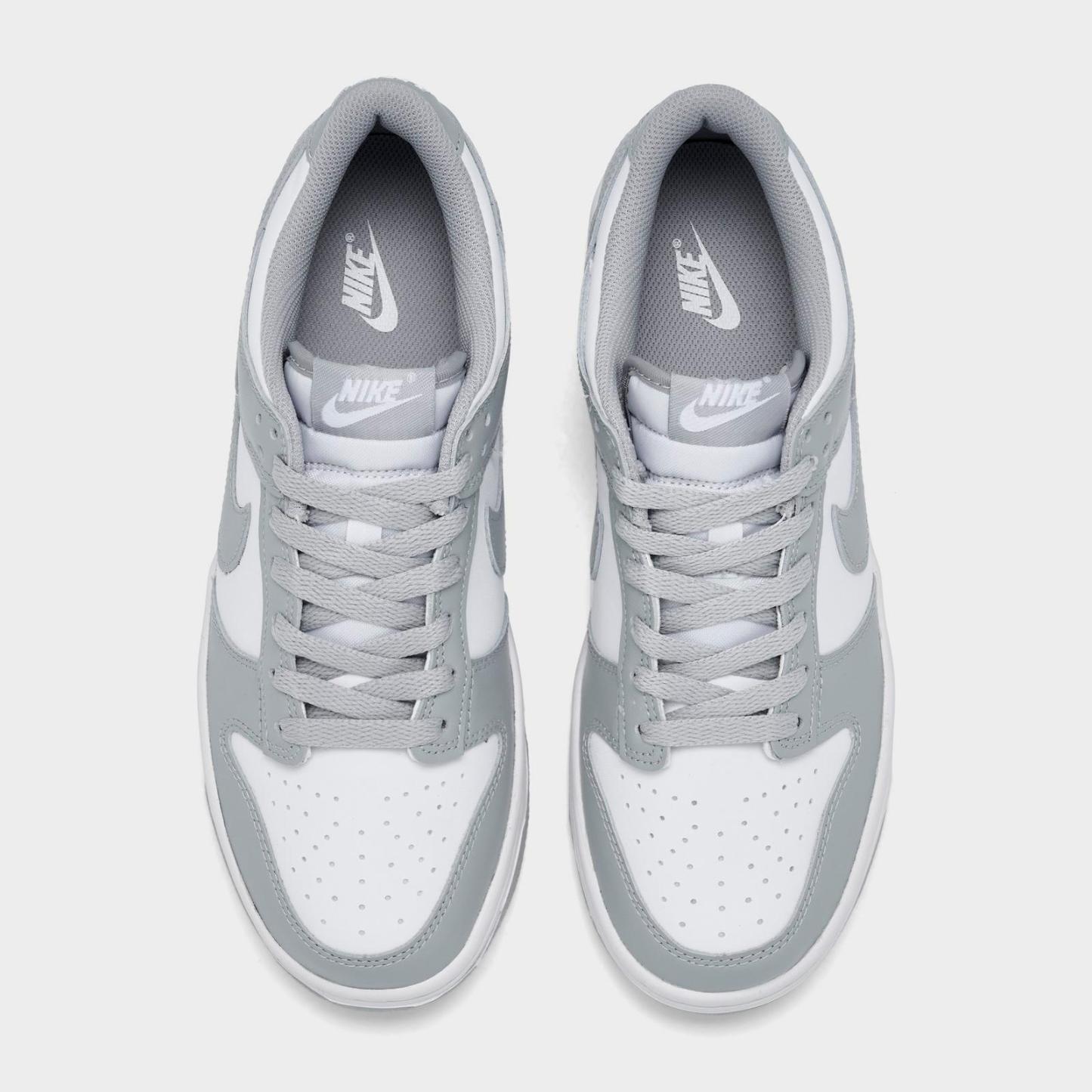 Big Kids' Nike Dunk Low Casual Shoes - White/Light Smoke Grey/White