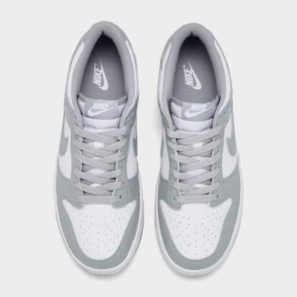 Big Kids' Nike Dunk Low Casual Shoes - White/Light Smoke Grey/White