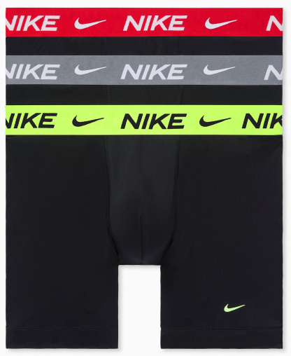 Nike Men's Essential Micro Boxer Briefs, 3-Pack - Black/Volt wb/Cool Graywb/University Red Wb
