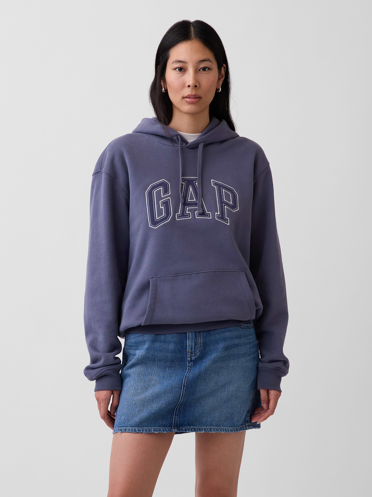 Adult VintageSoft Arch Logo Hoodie - Storm blue