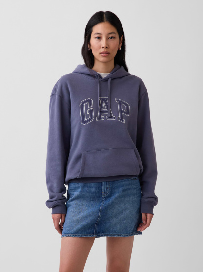Adult VintageSoft Arch Logo Hoodie - Storm blue