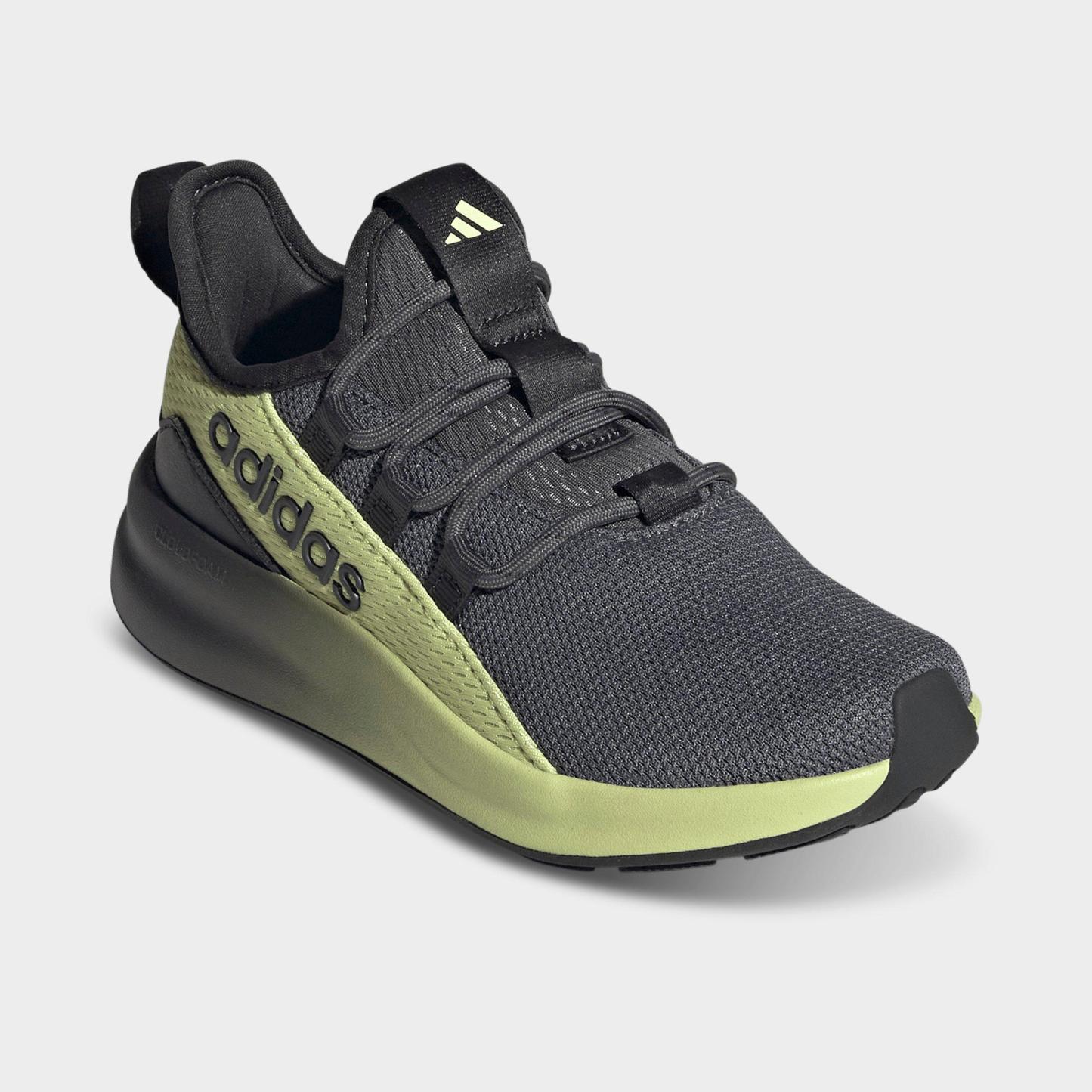 Girls' Little Kids' and Big Kids' adidas Lite Racer Adapt 8.0 Stretch Lace Casual Shoes - Part 2 - Carbon/Grey Five/Semi Frozen Lemon - Both shoes facing left
