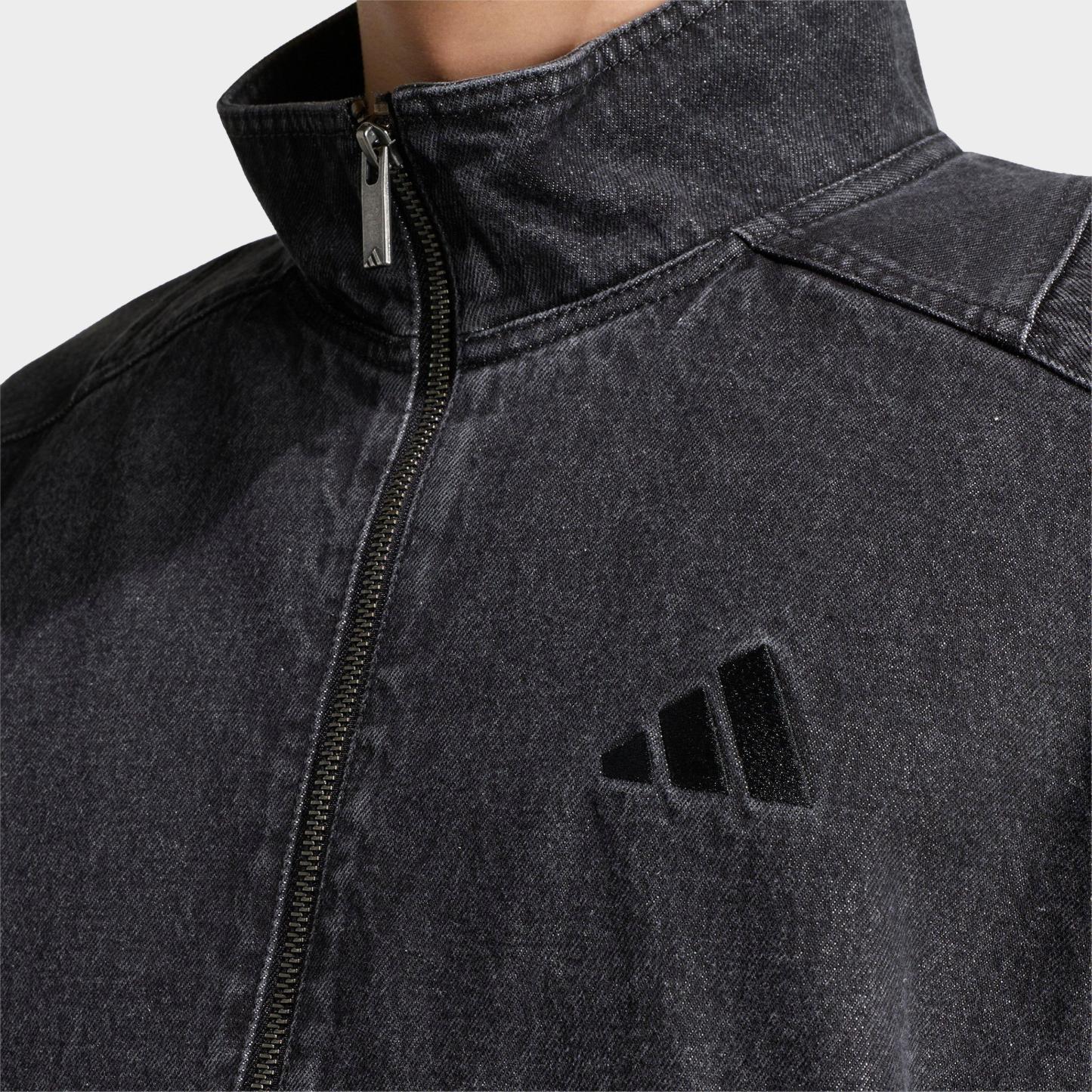 Men's adidas Stadium Loose Fit Denim Track Jacket - Black