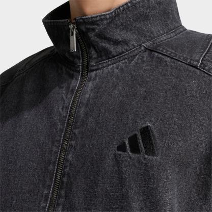 Men's adidas Stadium Loose Fit Denim Track Jacket - Black