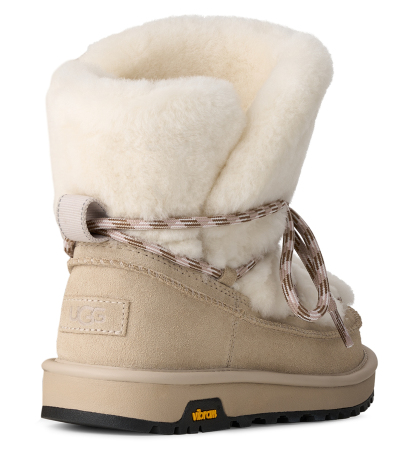 UGG® Women's Classic Tread Fluffed Sheepskin Lace-Up Boots - Moonlight