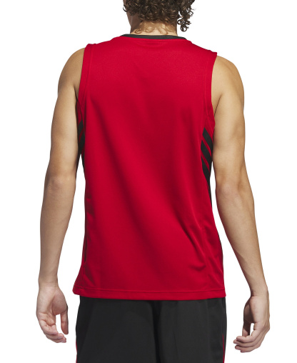 adidas Men's Basketball Logo Graphic Tank Top - Red/Black