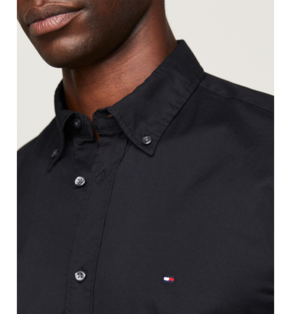 Tommy Hilfiger Men's Regular-Fit Stretch Poplin Button-Down Shirt - Black