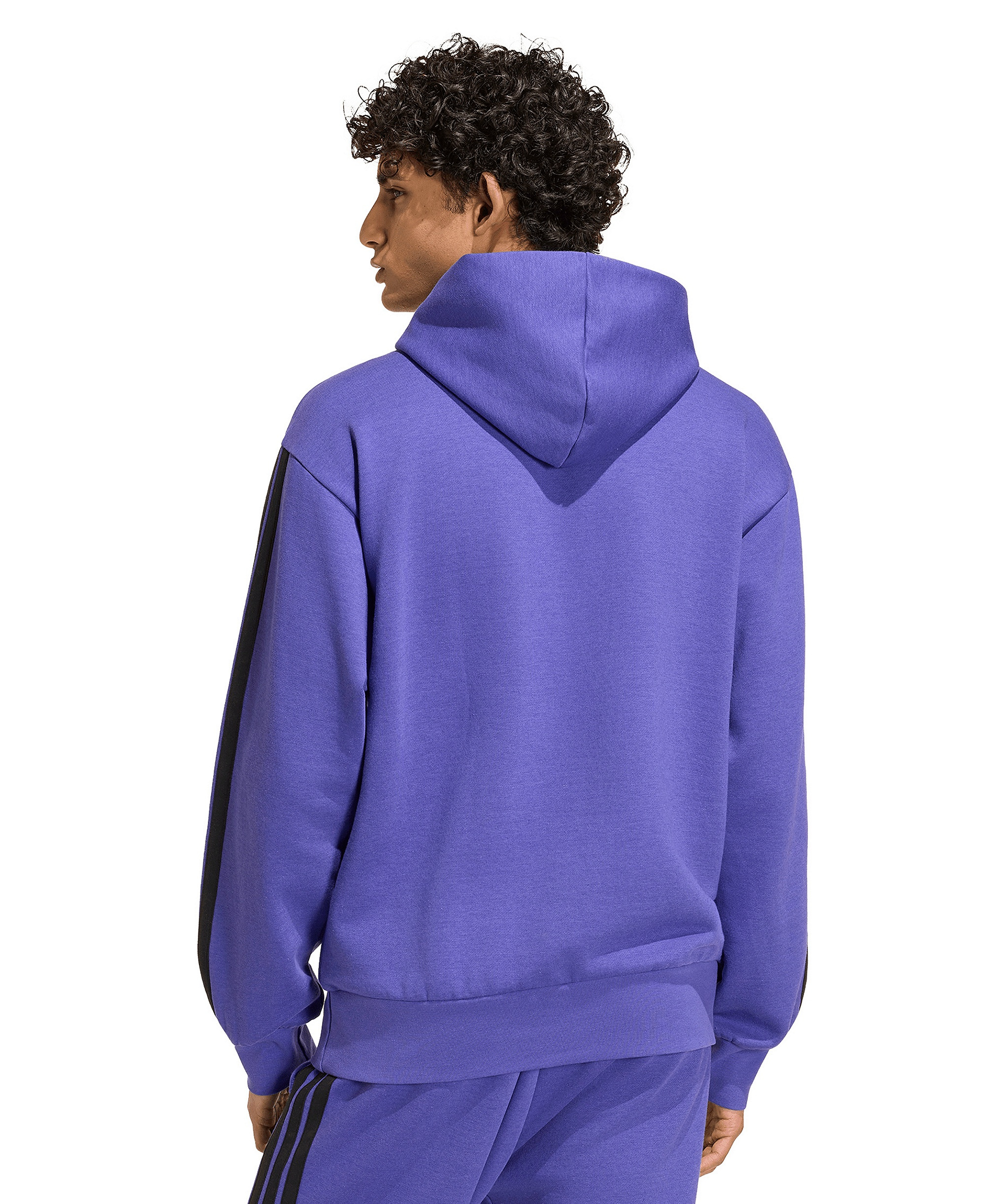 adidas Men's Essential Three-Stripes Fleece Hoodie - Pure Purple