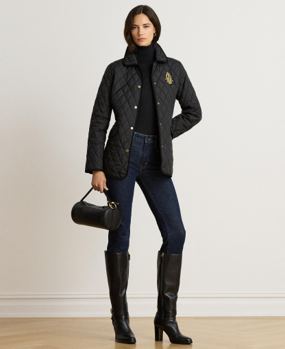 Lauren Ralph Lauren Women's Crested Quilted Jacket - Black