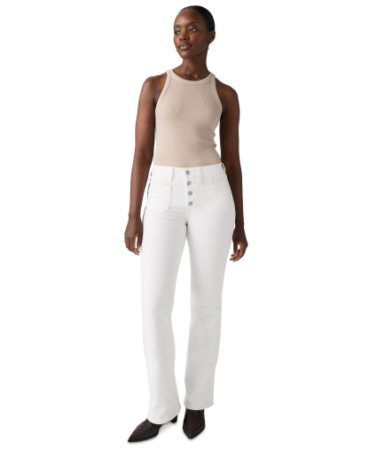 Levi's Women's 726 Patch Pocket High-Rise Slim-Fit Flare Jeans - Soft Clean White