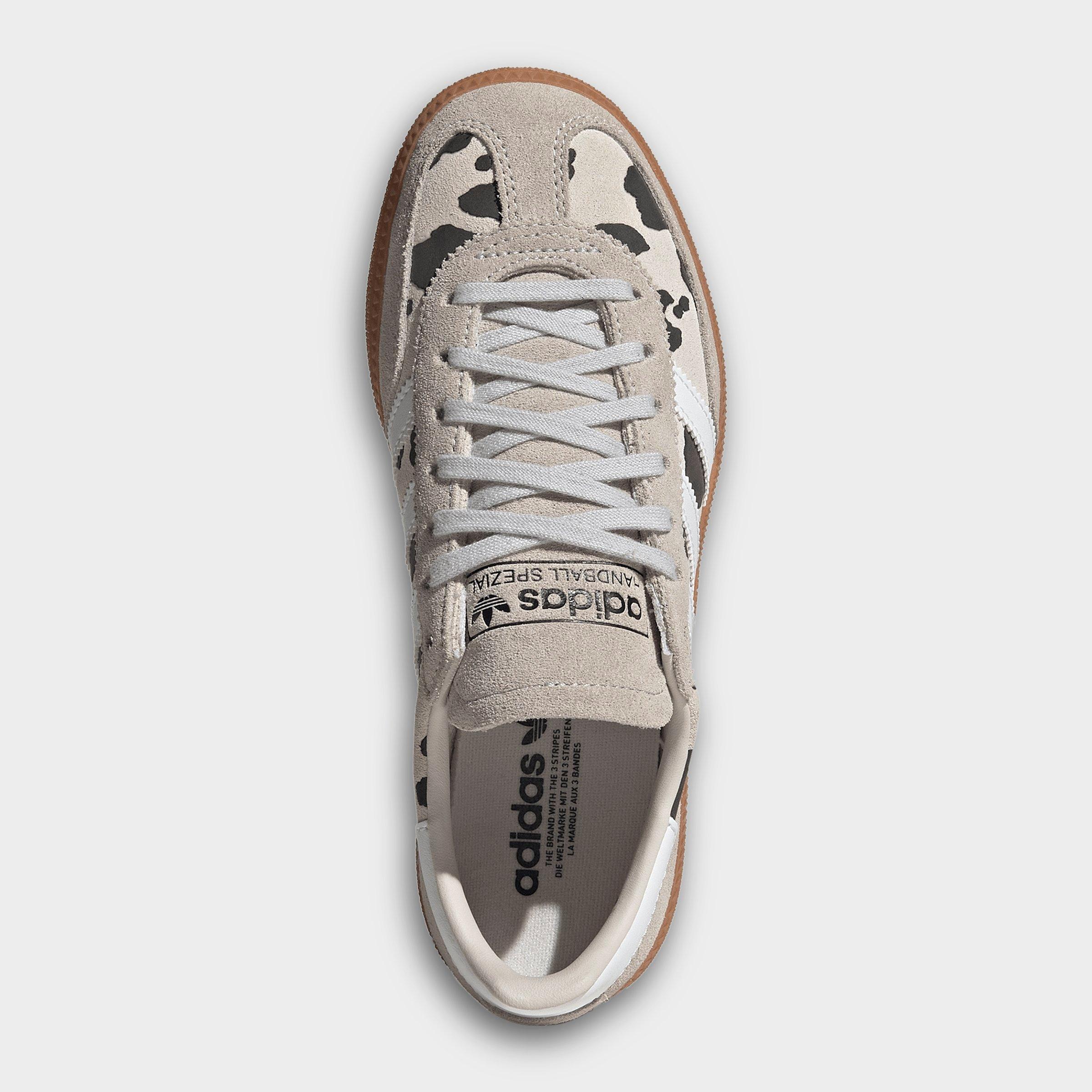 Big Kids' adidas Originals Handball Spezial Casual Shoes - Part 1 - Grey One/Cloud White/Crystal White - Top view
