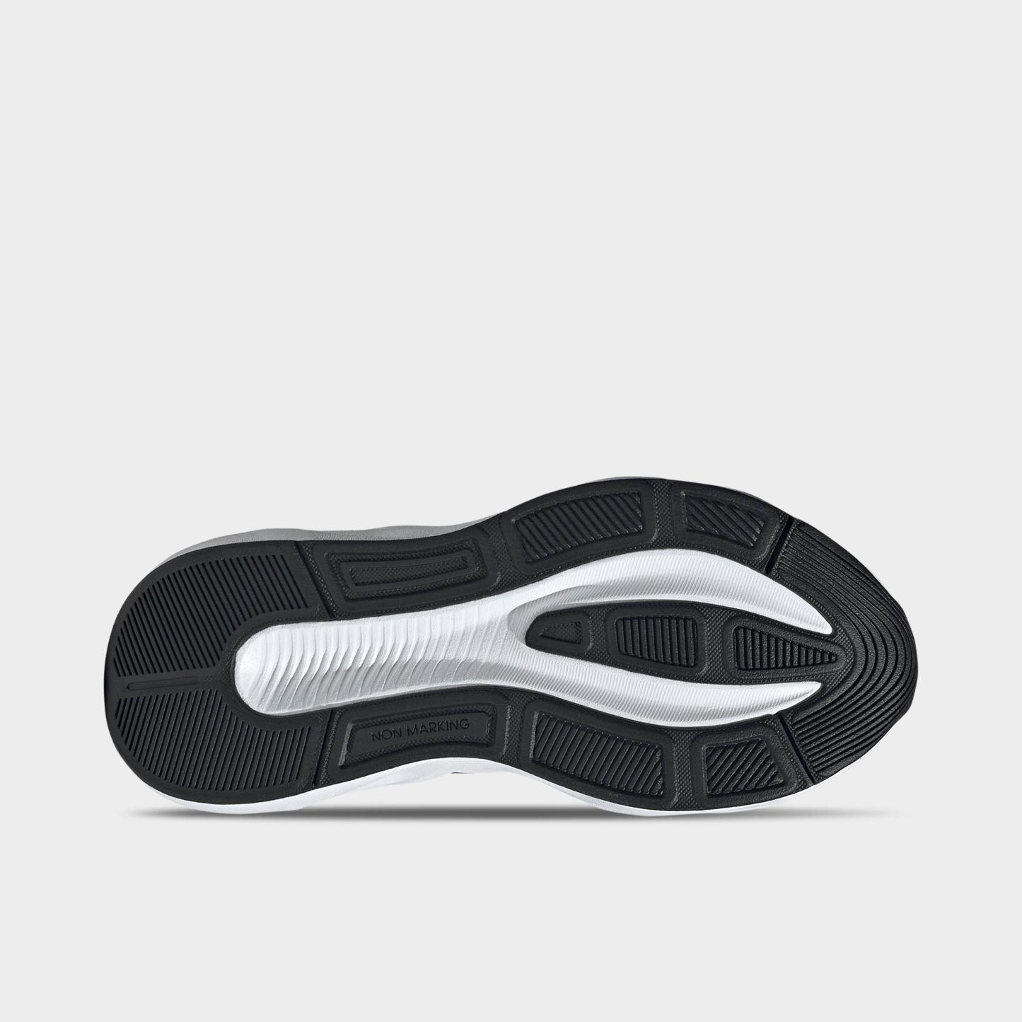 Big Kids' adidas Galaxy 8 Running Shoes - Core Black/Cloud White/Carbon - Bottom view