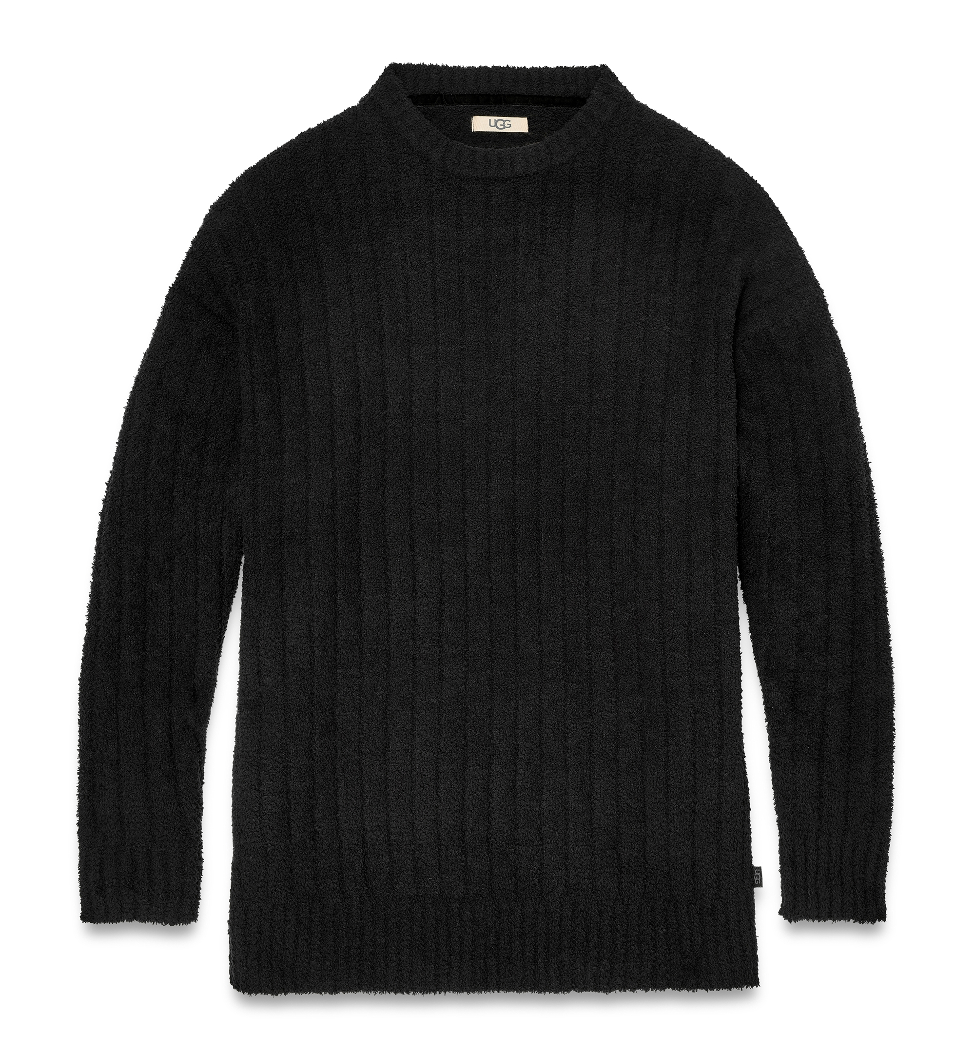 UGG Women's Riz Ribbed Long-Sleeve Knit Sleep Top - Black