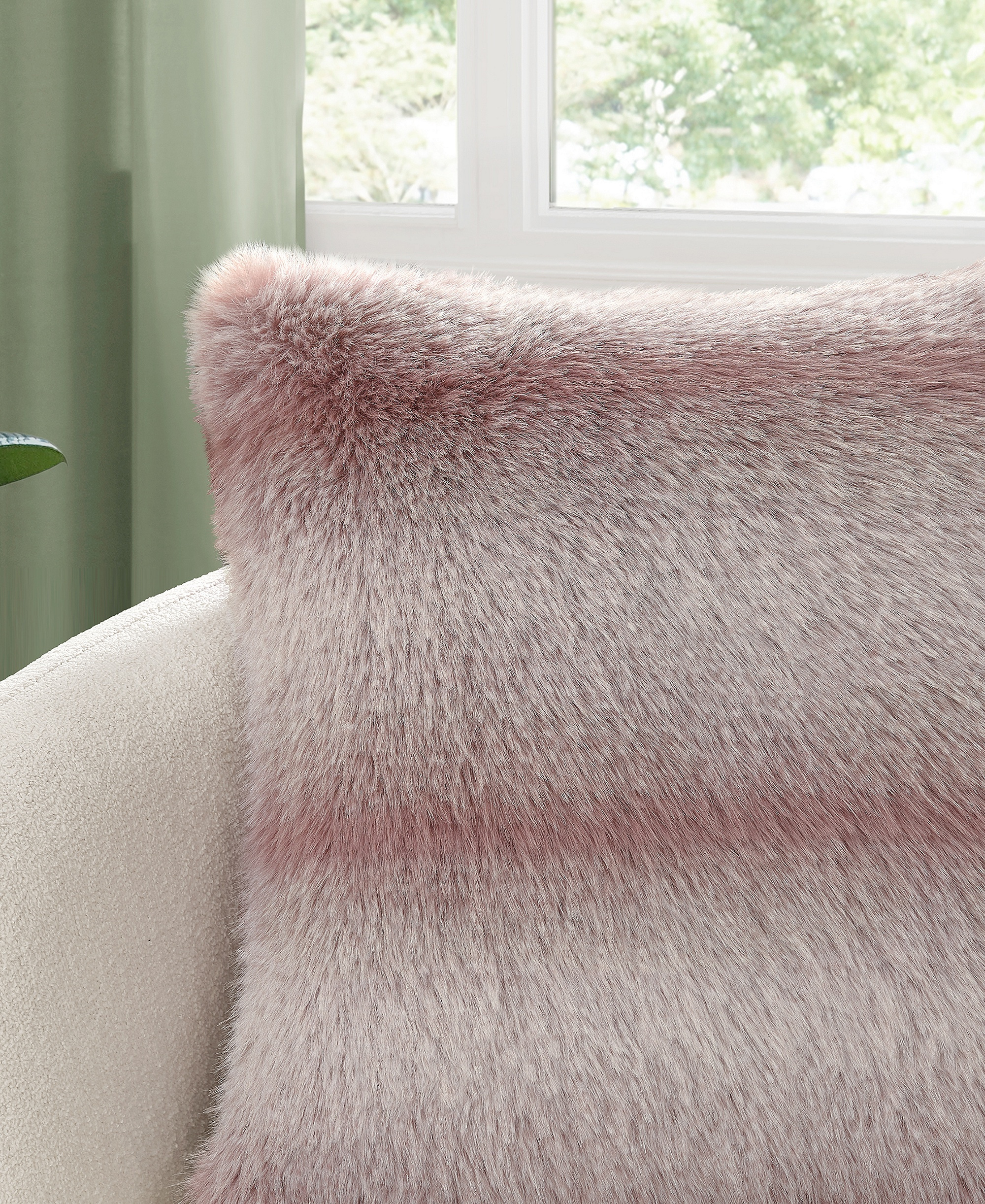UGG® Clyde Faux Fur Pillow, 20" x 20" - Rosewood, Snow