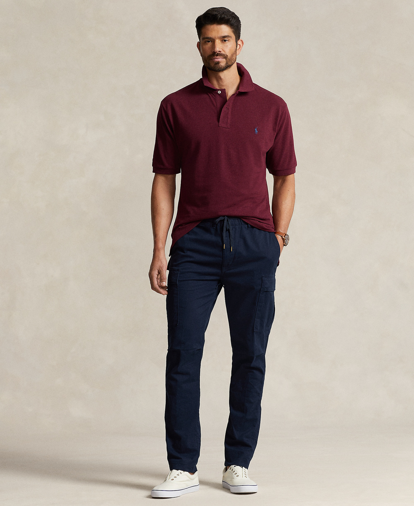 Polo Ralph Lauren Men's Big & Tall Cotton Short-Sleeve Polo Shirt - Spring Wine Heather