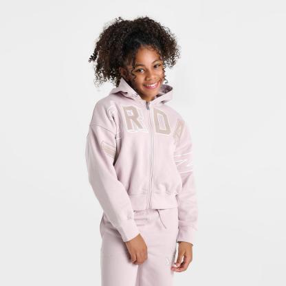 Girls' Big Kids' Jordan Letterman Full-Zip Hoodie - Particle Rose - view 3