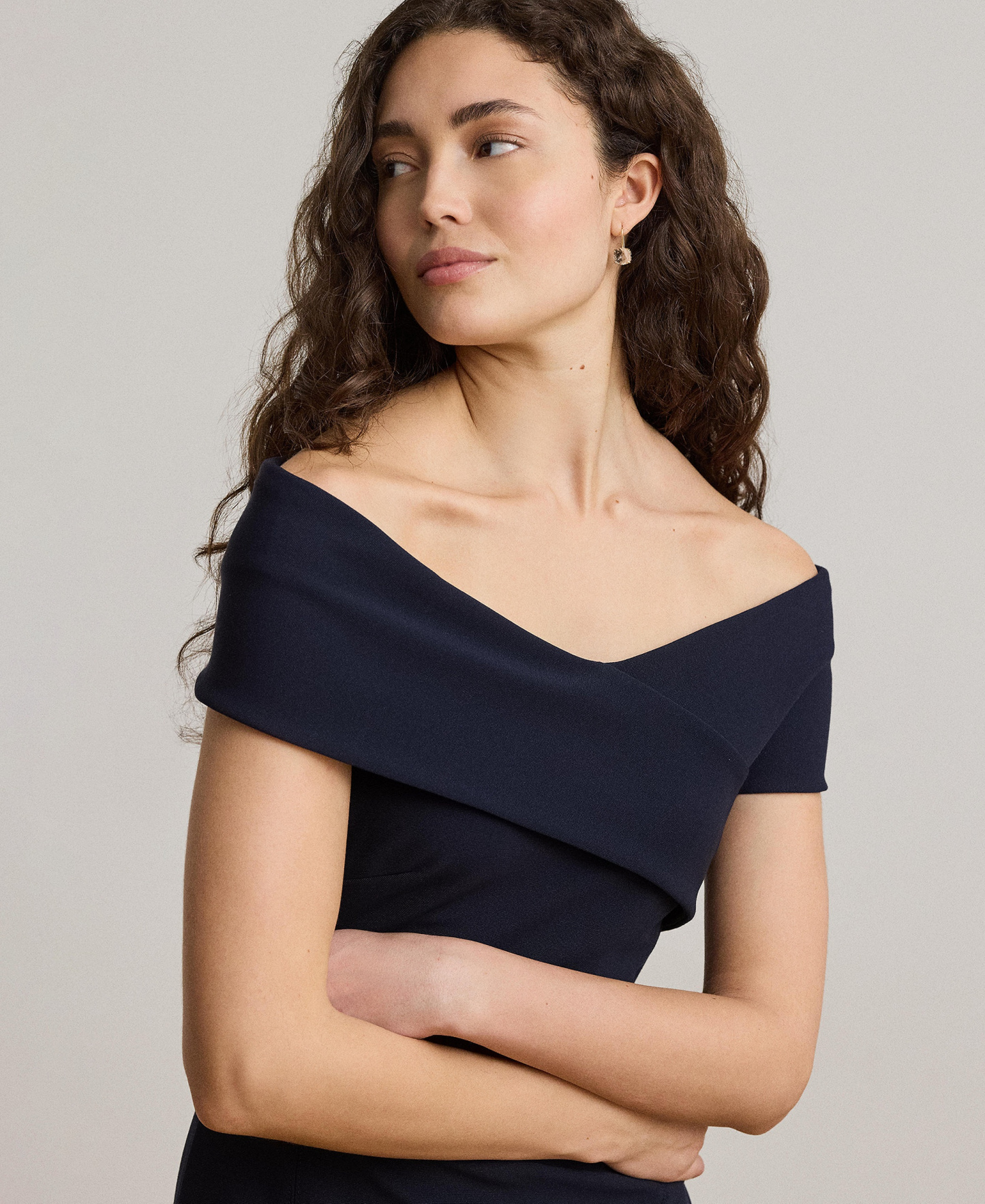 Lauren Ralph Lauren Women's Faille Off-the-Shoulder Gown - Navy