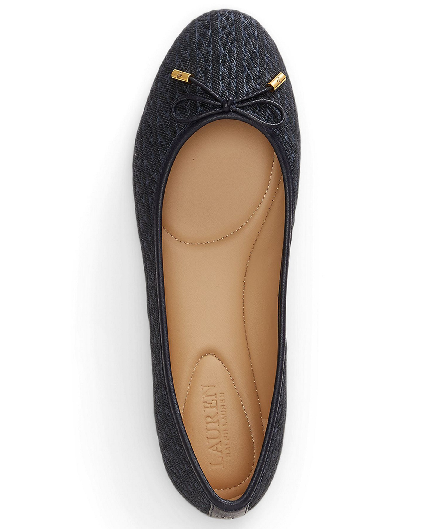 Lauren Ralph Lauren Women's Jayna Nappa Leather Slip-On Flats - Lauren Navy Cable Knit