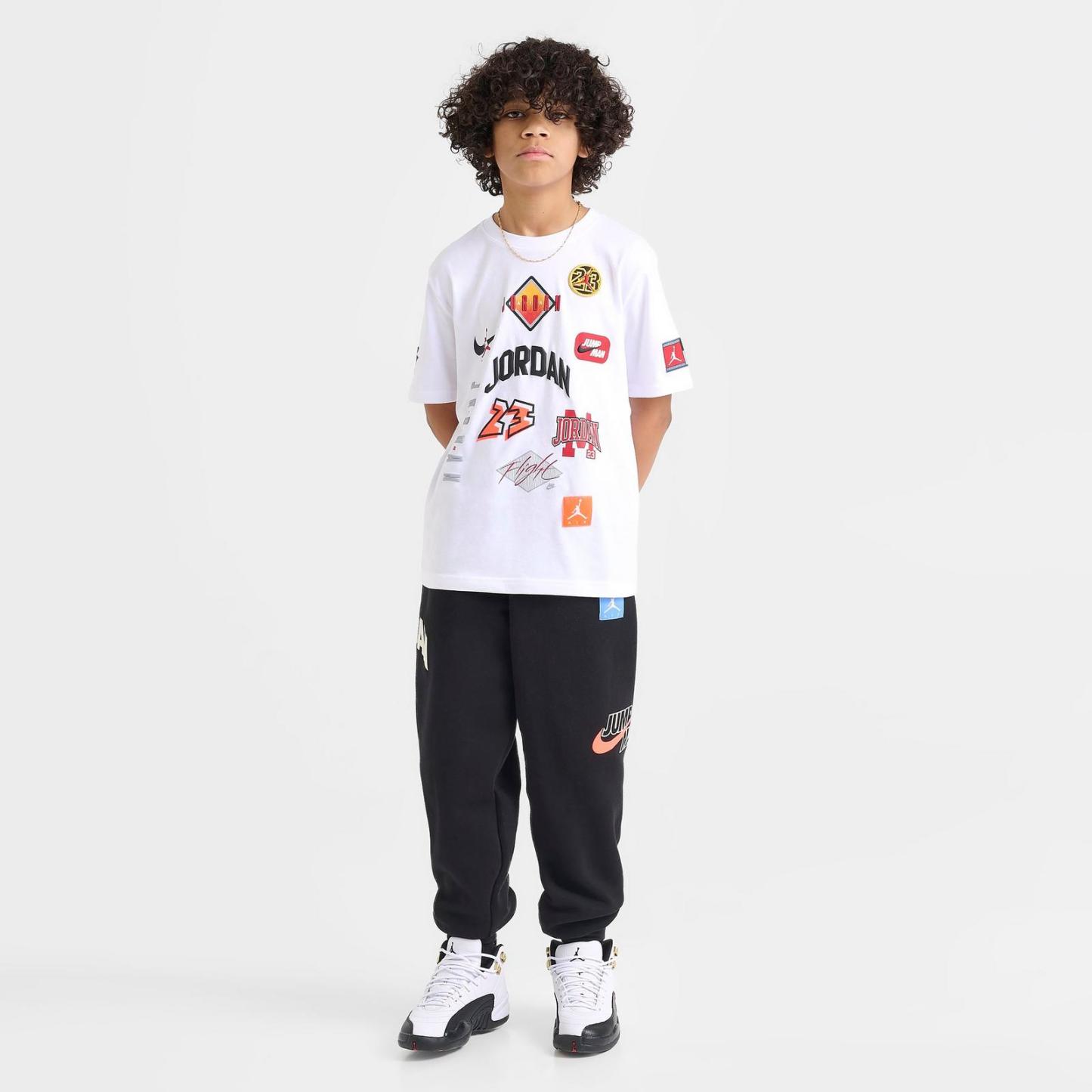 Boys' Big Kids' Jordan MVP Dynasty Patch T-Shirt - White - view 2