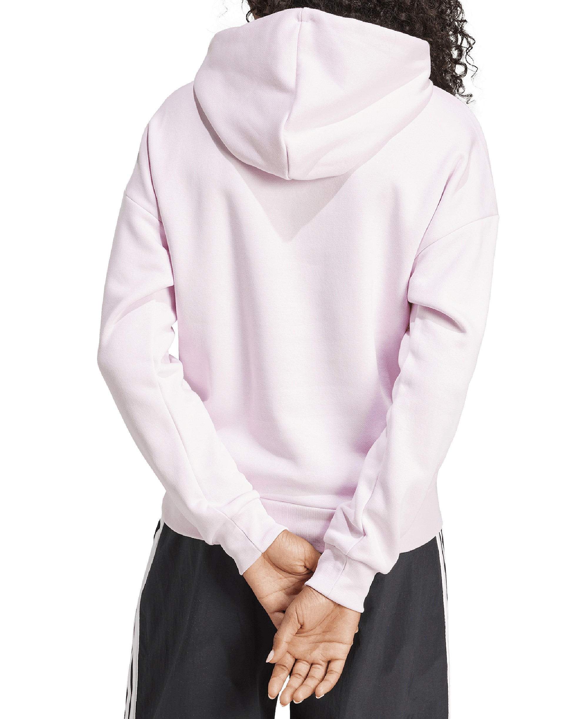 adidas Women's Essentials Long-Sleeve Logo Hoodie - Clear Pink/White