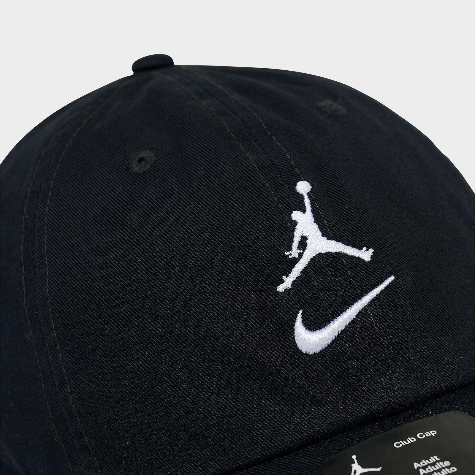 Jordan Stacked Logo Club Strapback Hat - Black/White - view 6