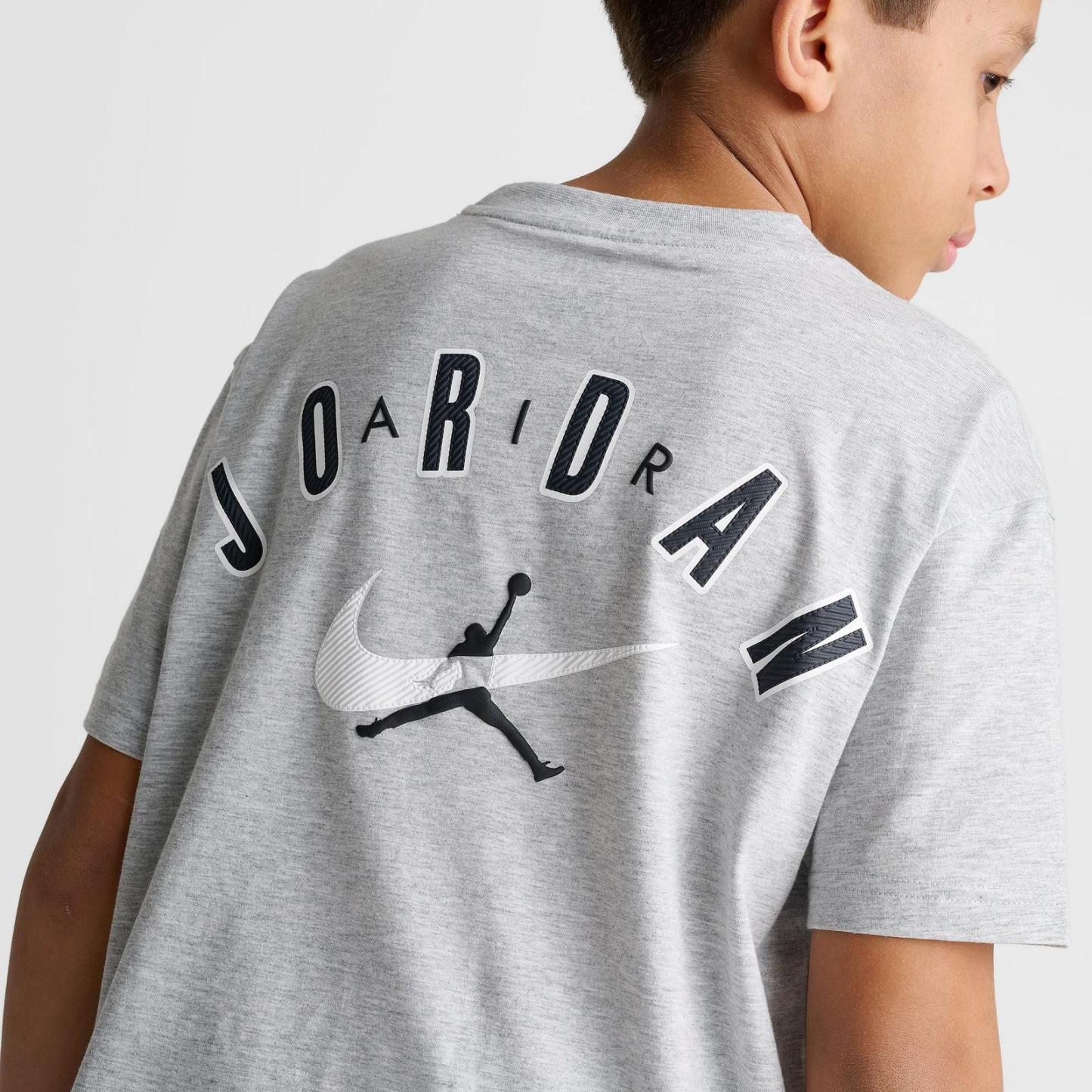 Big Kids' Jordan Brooklyn Swoosh Logo T-Shirt - Light Gray Heather - view 5