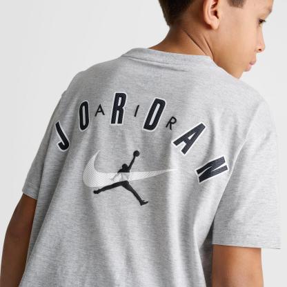 Big Kids' Jordan Brooklyn Swoosh Logo T-Shirt - Light Gray Heather - view 5