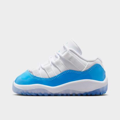 Kids' Toddler Air Jordan Retro 11 Low Basketball Shoes - White/University Blue/Black - view 1