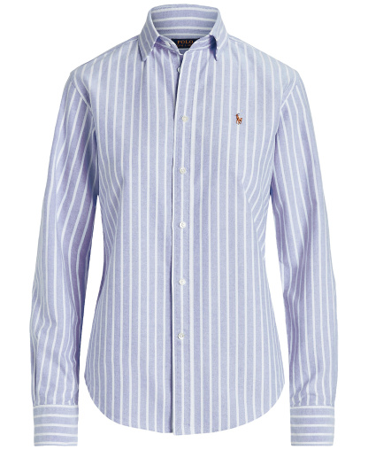 Polo Ralph Lauren Women's Slim-Fit Oxford Shirt - Harbor Island Blue/White