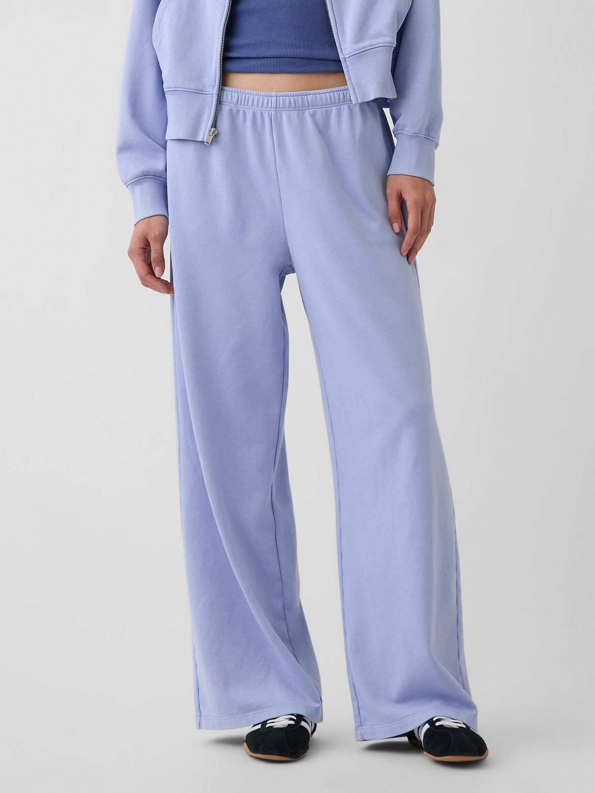 Mid Rise VintageSoft Terry Loose Sweatpants - Light blue