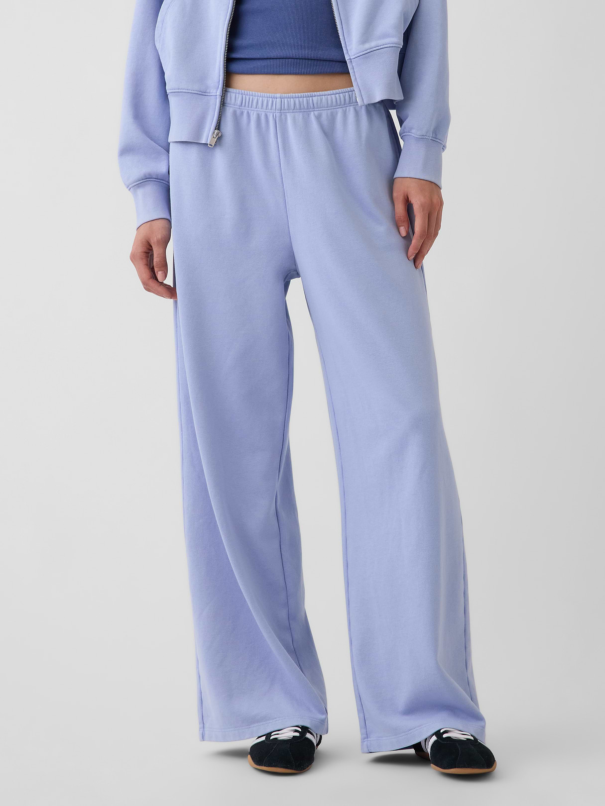 Mid Rise VintageSoft Terry Loose Sweatpants - Light blue