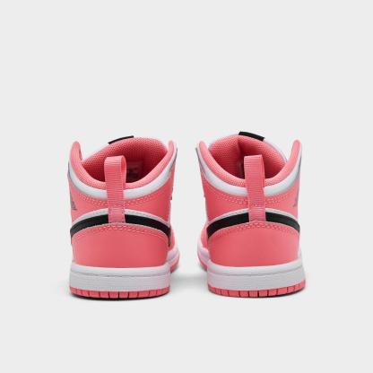 Kids' Toddler Air Jordan Retro 1 Mid Casual Shoes - Pink Gaze/White/Black - view 4