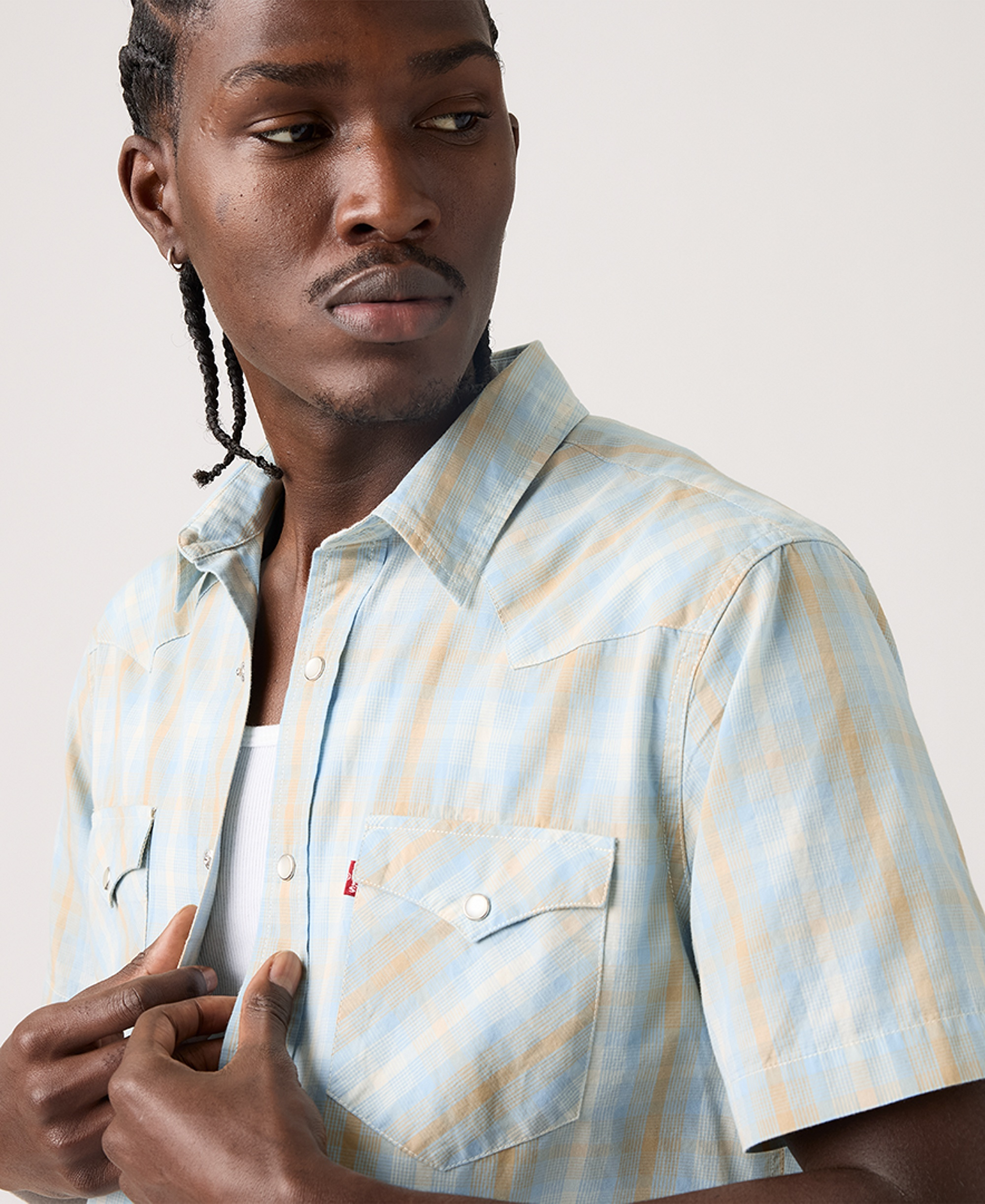 Levi's Men's Short-Sleeve Western Shirt - Pld Forget Me Not
