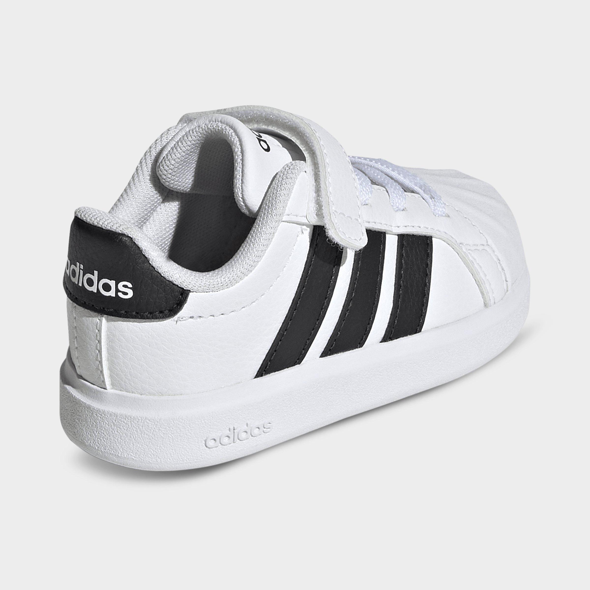 Kids' Toddler adidas Streettalk Hook-And-Loop Stretch Lace Casual Shoes - Footwear White/Core Black - Back view