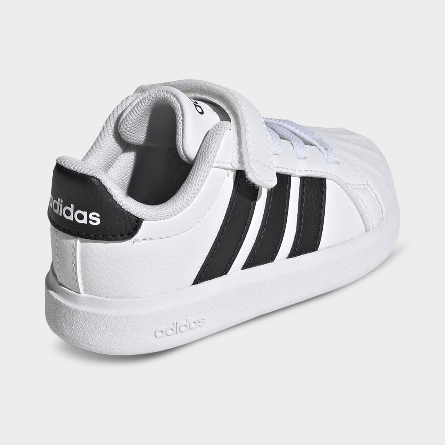 Kids' Toddler adidas Streettalk Hook-And-Loop Stretch Lace Casual Shoes - Footwear White/Core Black - Back view