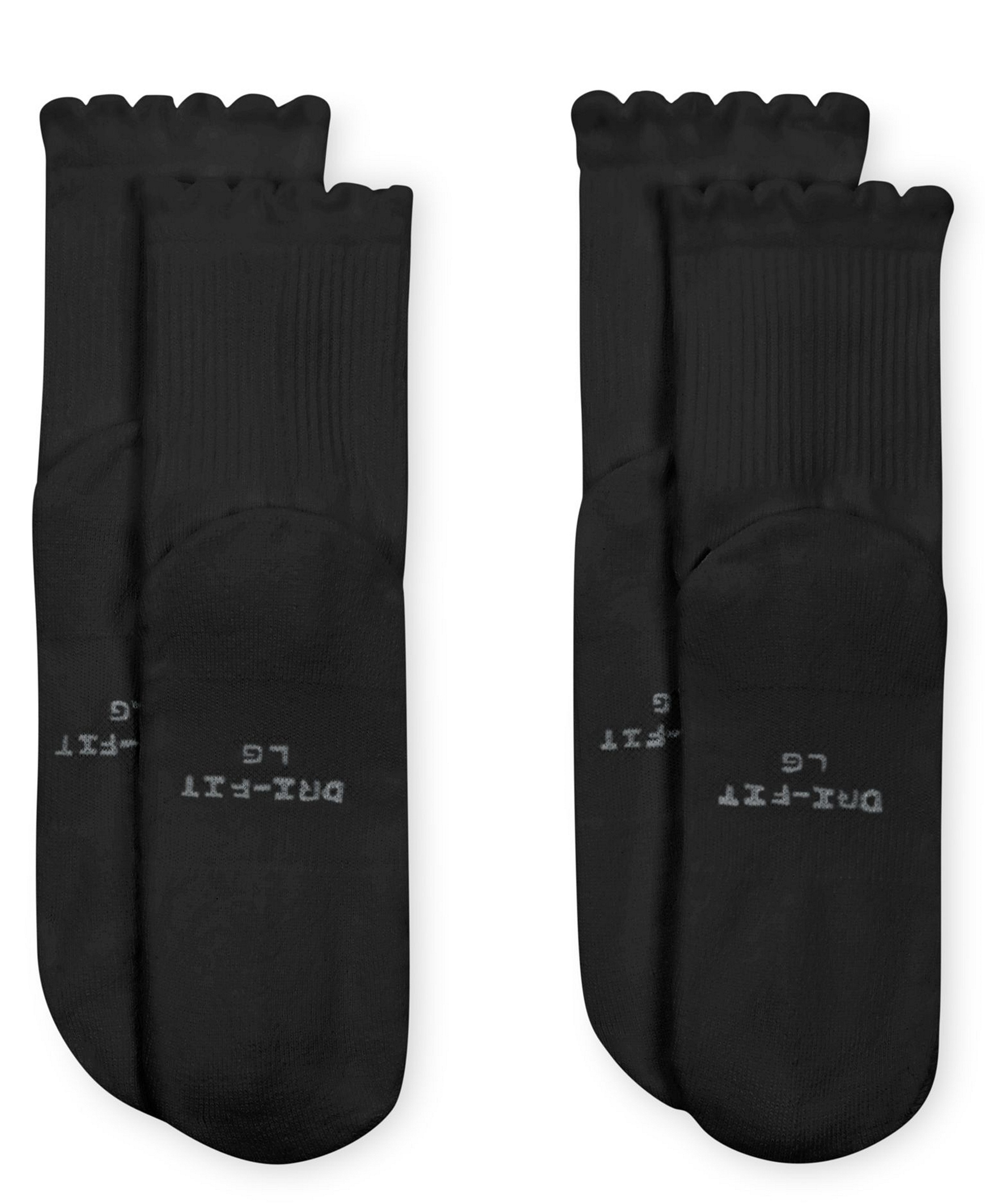 Nike Women's Scalloped Everyday Elevated Crew Socks, 2-Pack - Black