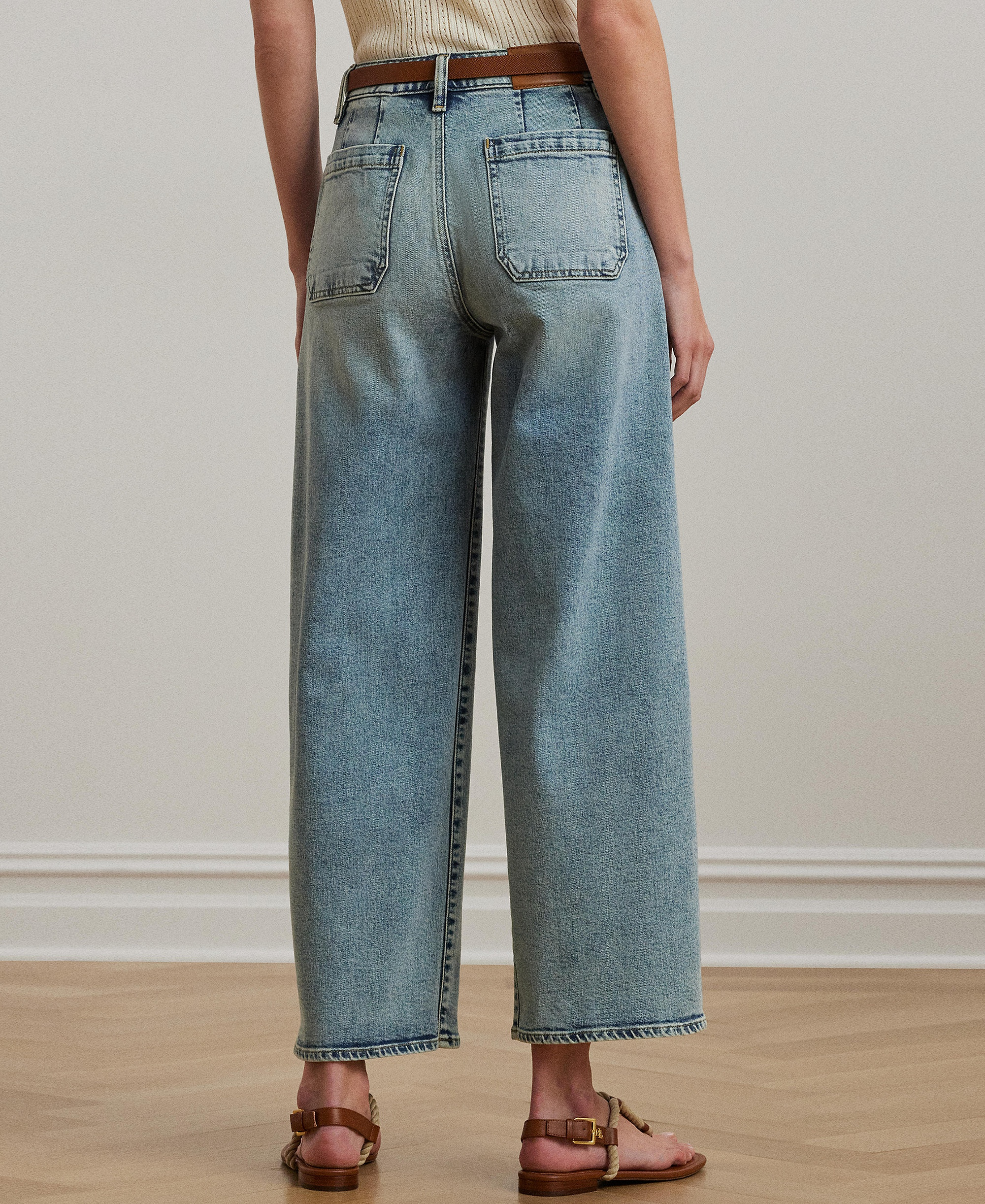 Lauren Ralph Lauren Women's High-Rise Wide-Leg Cropped Jeans - Alicia Wash