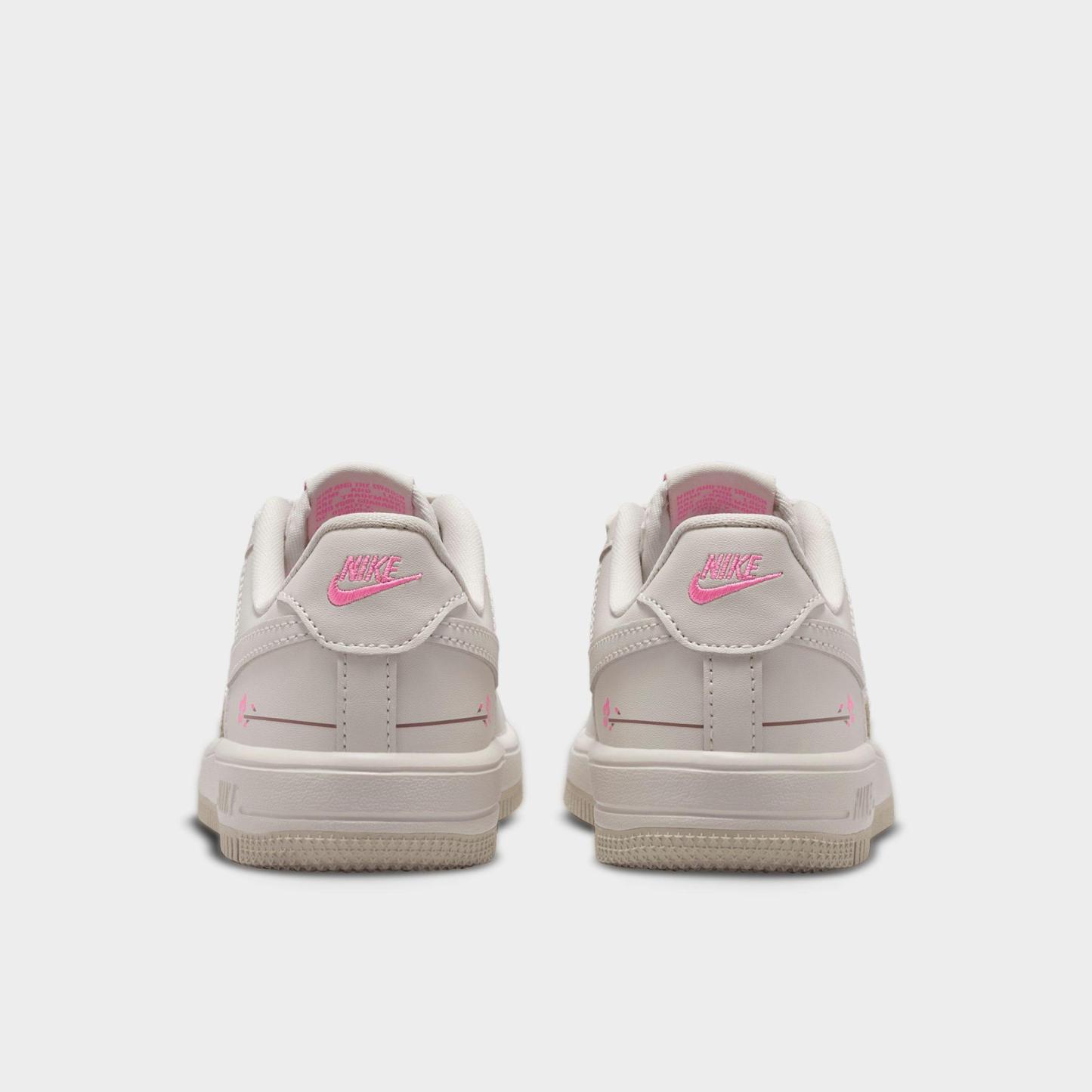 Little Kids' Nithtke Force 1 Low Casual Shoes - Light Bone/Playful Pink/Fauna Brown/Light Bone - Back view