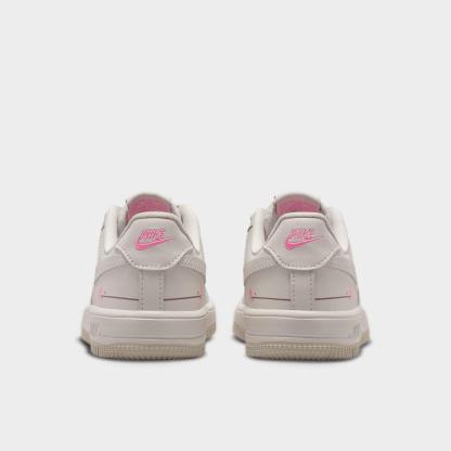 Little Kids' Nithtke Force 1 Low Casual Shoes - Light Bone/Playful Pink/Fauna Brown/Light Bone - Back view