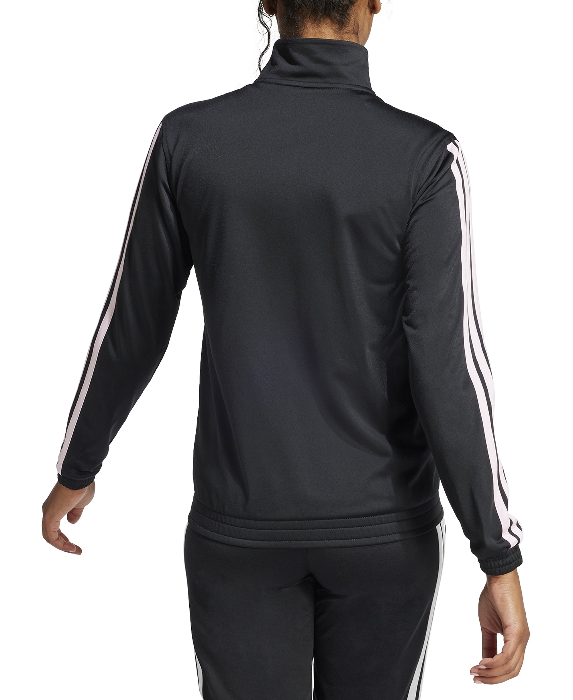 adidas Women's Tricot 3-Stripes Track Jacket - Black/Clear Pink