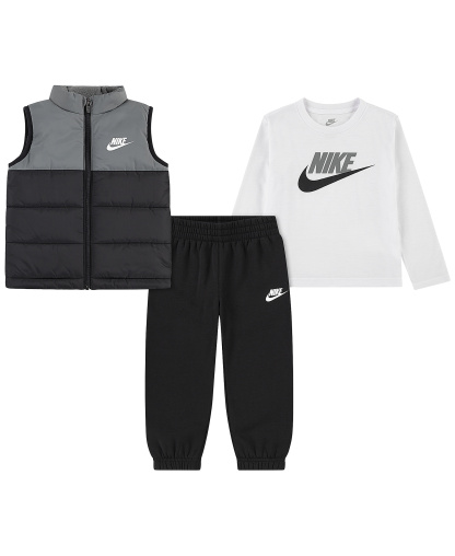 Nike Toddler Boys' 2T-4T Crewneck T-Shirt, Vest and Pants, 3-Piece Set - Black