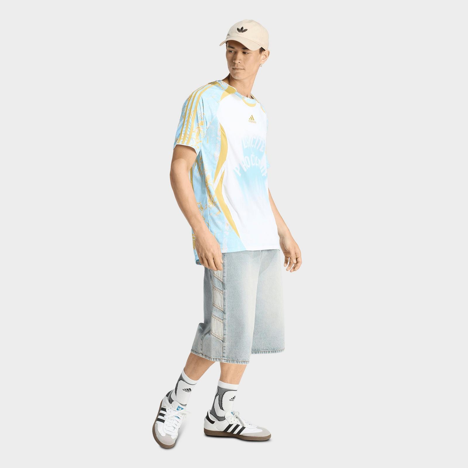 Men's adidas Originals France Graphic Soccer Jersey - White/Pyrite/Icey Blue - view 2