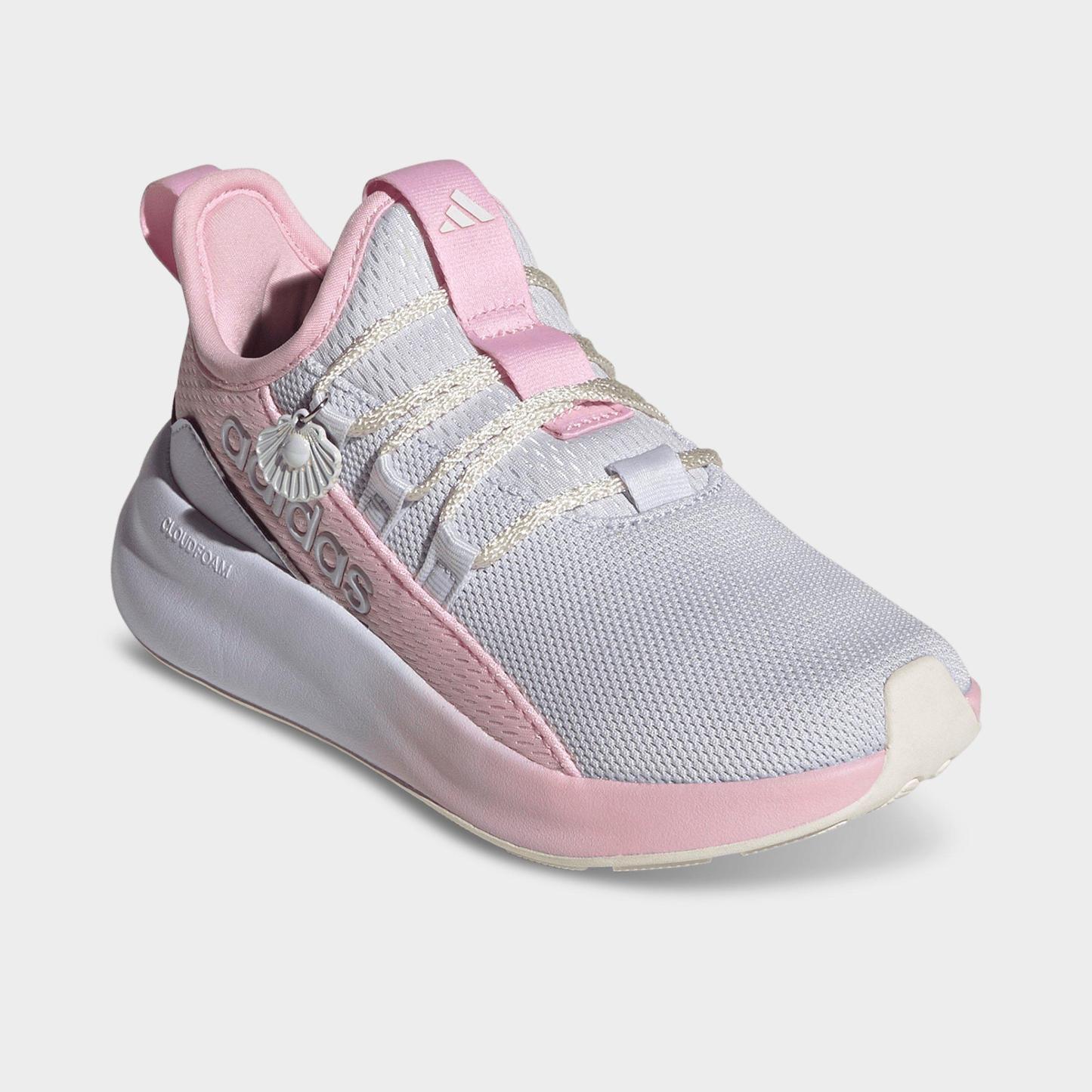 Girls' Little Kids' and Big Kids' adidas Lite Racer Adapt 8.0 Stretch Lace Casual Shoes - Part 2 - Frozen Purple/Clear Pink/Core White - Both shoes facing left