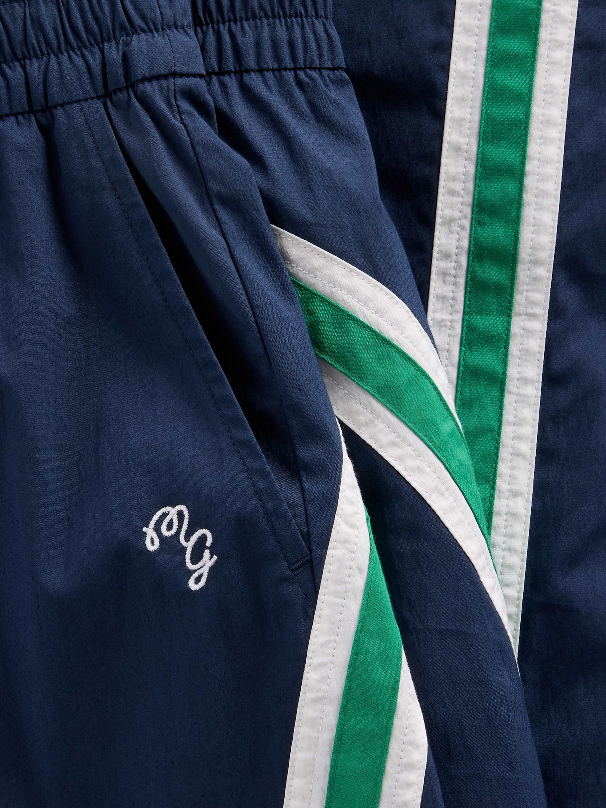 Gap × Malbon Textured Poplin Barrel Track Pants - Vintage navy