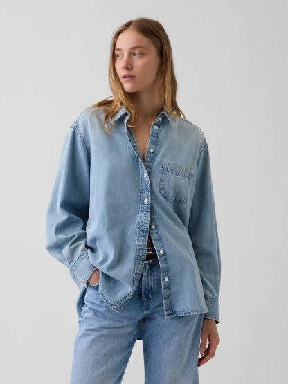 Denim Big Shirt - Light wash